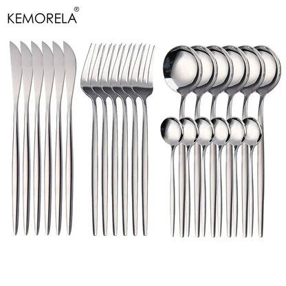 Christmas Golden Cutlery Set | Premium Christmas Dinnerware Gift