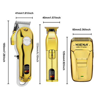 3pcs Professional Men's Hair Clipper USB Rechargeable Electric Beard Trimmer Hair Clipper Set