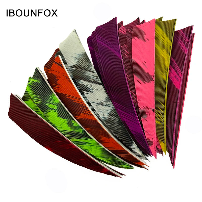 50pcs 4 Inch Left Wings Turkey Feathers Arrow Fletching Camo Color Archery Hunting Arrow Accessories Shield Cut