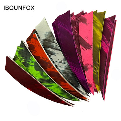 50pcs 4 Inch Left Wings Turkey Feathers Arrow Fletching Camo Color Archery Hunting Arrow Accessories Shield Cut