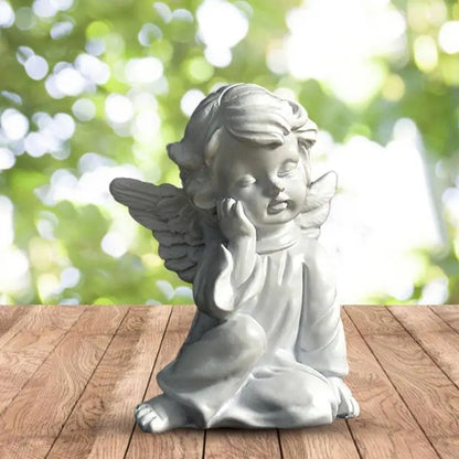 2024 Resin Fairy Girl Angel Figurine Peaceful Prayer Sculpture Desktop Ornaments Retro Flower Fairy Small Decorative Home Decor