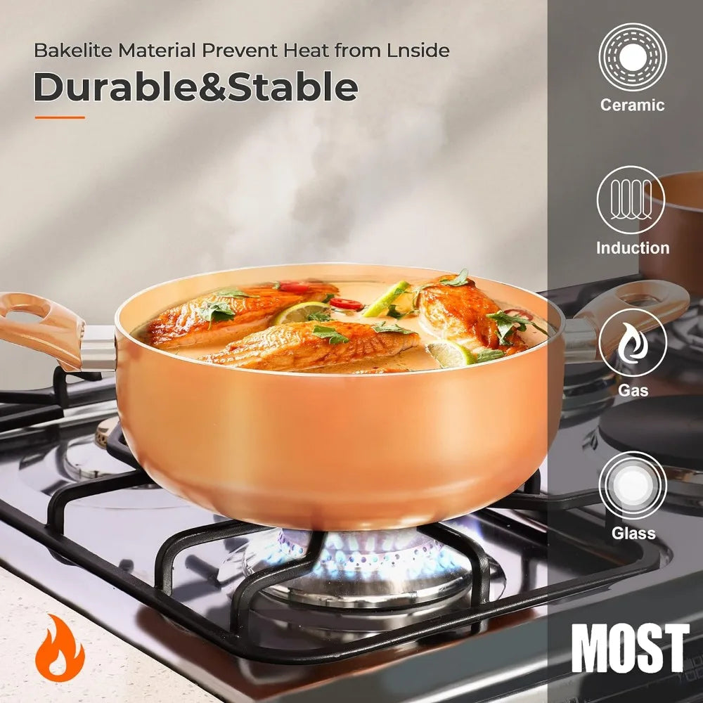 Copper Aluminum Cookware Set