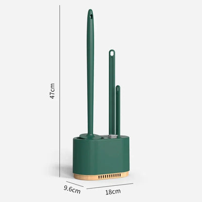 Toilet Brush Silicone No Punching Wall Mounted Multi-functional 3In1Cleaning Tools with Bracket Bathroom Toilet Set Accessories