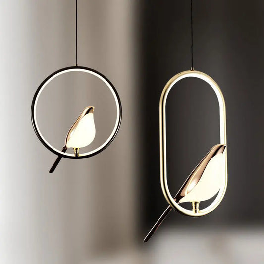 Nordic Magpie Bird LED Cord Pendant Lamps