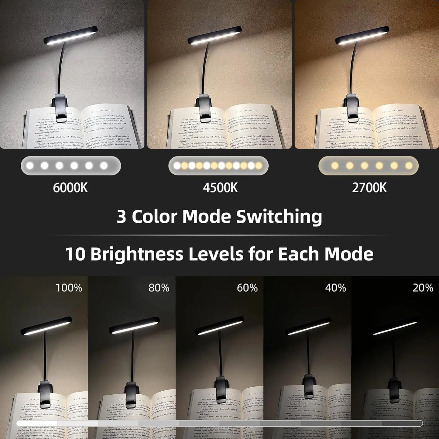 14Leds Book Light USB Rechargeable
