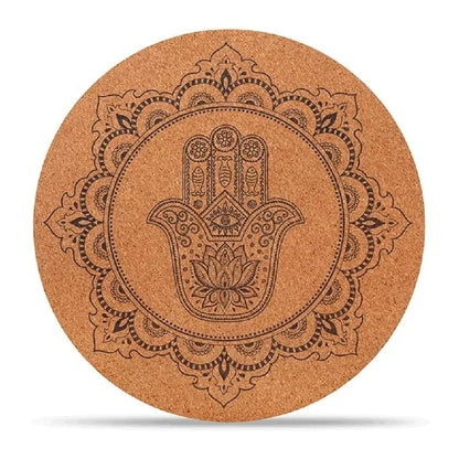 Factory Price Natural Cork Rubber Round Meditation Printed Yoga Mats