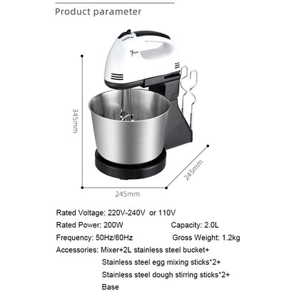 JIQI 7 Files Dough Mixer Egg Beater Food Blender Kitchen Electric Food Processor hand held cream milk Foamer whisk Stirrer 110V
