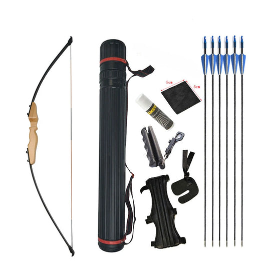 30/40lbs Archery Recurve Bow Arrow Set Straight Bow Quiver Fiberglass Arrow， Arrow Puller Training Shooting Accessories