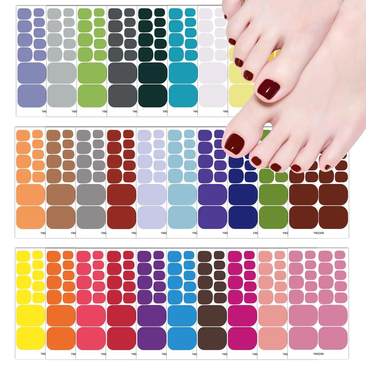 Baking Free European and American Solid Color Toenail Stickers  Waterproof Fashion Nail Stickers Manicure Decals