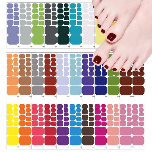 Baking Free European and American Solid Color Toenail Stickers  Waterproof Fashion Nail Stickers Manicure Decals