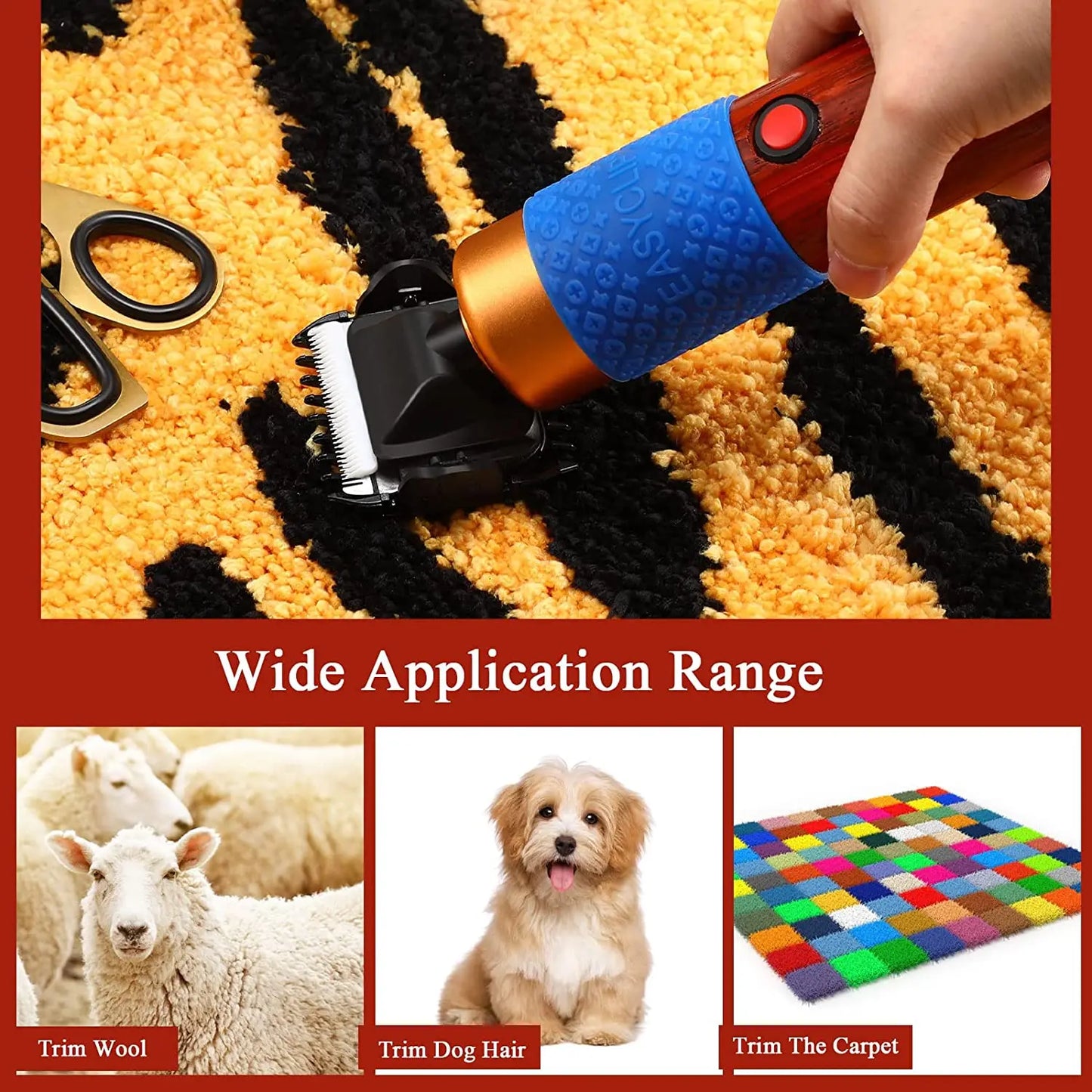 Professional 200W High Power Electric Carpet Trimmer Tufting Clipper Pet Hair Trimmer Dog Cutter Grooming Kit Dogs Clipper