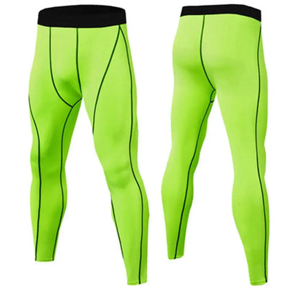 Men's Sports Tights Quick Drying Breathable Sweat-absorbent Elastic Sportswear Running Fitness Training Male Elastic Leggings