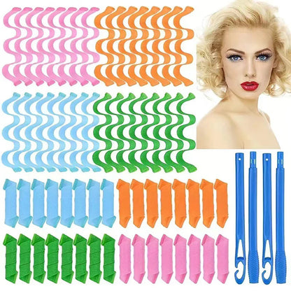 12pcs Set Magic Hair Curler Heatless Hair Rollers 25-65CM Wave Formers Hair Styling Accessories Hair Styling Tool Hair Rollers