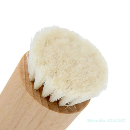 Wood Handle Facial Cleaning Brush Deep Clean Manual Soft Face Massager Skin Pore Clean Brush Face Care Brush Beauty Tool