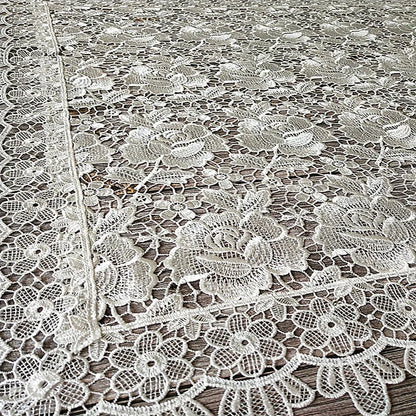 NEW white rose flowers Embroidery table cloth cover wedding tablecloth kitchen party Christmas Table decoration and accessories