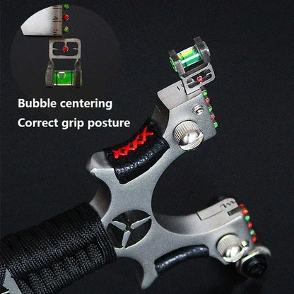 Laser Slingshot Alloy Outdoor Fast Pressure Slingshot Rubber Band Laser and Level Powerful Slingshot Hunting Accessories