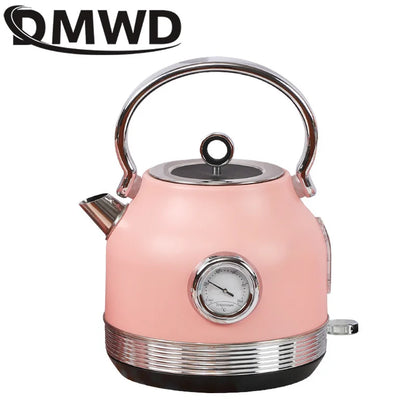 DMWD 220V Retro Electric Kettle With Thermometer 1.7L Large Capacity Water Fast Boiling Teapot  Stainless Steel Linner Kettles