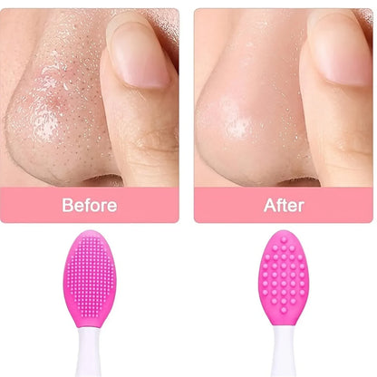 Skin Care Lip Exfoliating Facial Cleansing Face Scrub Nose Clean Brush Blackhead Remove Silicone Double-Sided Skin Care Tool