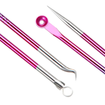 4pcs/pack Acne Needle Kit Reusable Blackhead Extractor Acne Pimple Blackhead Remover Tool Stainless Steel Skin Care Tool