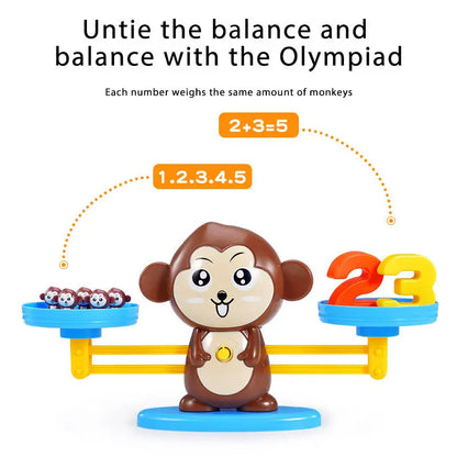 Monkey Balance Math Toy Baby Montessori Early Educational Balancing Scale Toys Teaching Material Table Games Interactive Gifts