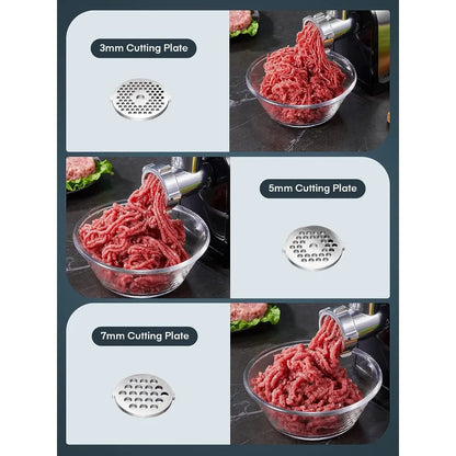 Electric Meat Grinder, Aiheal Stainless Steel Sausage Stuffer Maker with 2 Blades & 3 Plates,3 Sausage Stuffer Tubes & Kubbe Kit