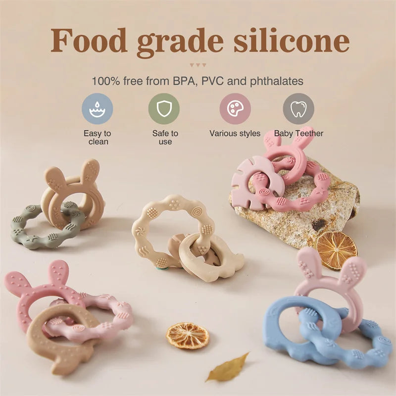 Silicone Teether Ring Baby Toy