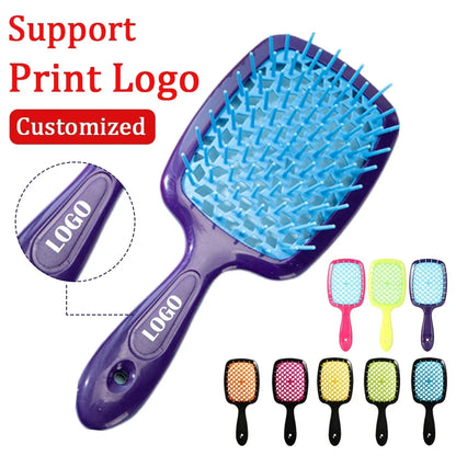 Women's Hair Comb Wide Teeth Air Cushion Combs Scalp Massage Hair Brush Hollow Out Combs Hairdress Styling Tool Accessory Gift