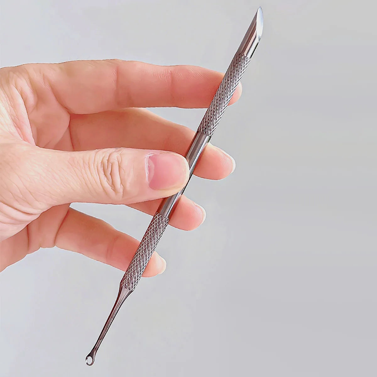 Nail Double-ended Use Stainless Steel Circle Beveled Head Cuticle Pusher Remover Manicure Sticks Tool