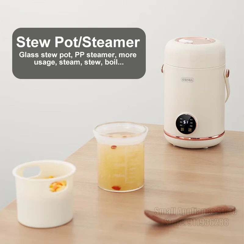 1L Rice Cooker Mini Portable Electric Cooker Ceramic Glazed Liner Multifunctional Electric Hot Pot 220V Home Kitchen Appliances