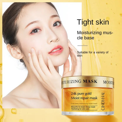 24K Gold Sleeping Mask Moisturizing Shrinkage Pore Skin Care Hyaluronic acid Gel Anti-Aging Oil-control Whitening Night Mask