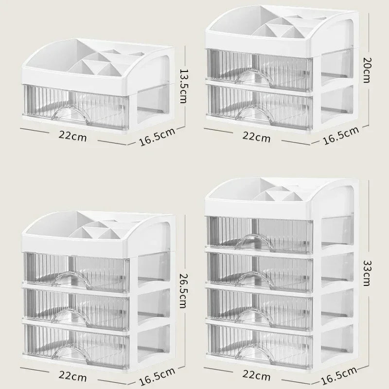 Drawer Jewelry Makeup Storage Box Large Capacity Transparent Makeup Storage Box Multi-layer Multi-functional Desktop Organizer