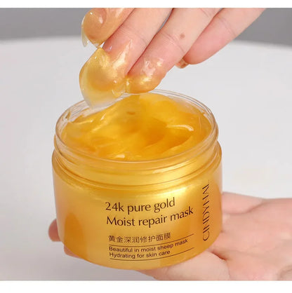 24K Gold Sleeping Mask Moisturizing Shrinkage Pore Skin Care Hyaluronic acid Gel Anti-Aging Oil-control Whitening Night Mask