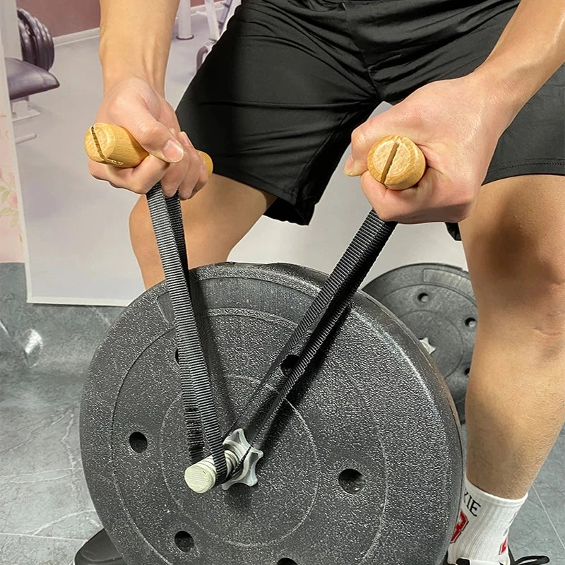Pull Up Handles Wooden Grips for Deadlift Weightlifting Bar Cable Machine Strength Workout Strap Gym Handle Fitness Accessories