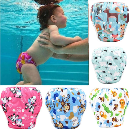 2024 New Baby Swim Diapers Waterproof Adjustable Cloth Diapers Pool Pant Swimming Diaper Cover Reusable Washable Baby Nappies