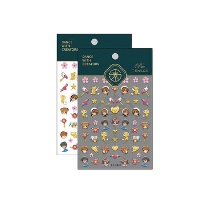 Kinomoto Sakura Cerberus LI SYAORAN Nail Stickers Creative Old Anime Otaku Nail Art DIY Self Adhesive Decals Merchant Decor