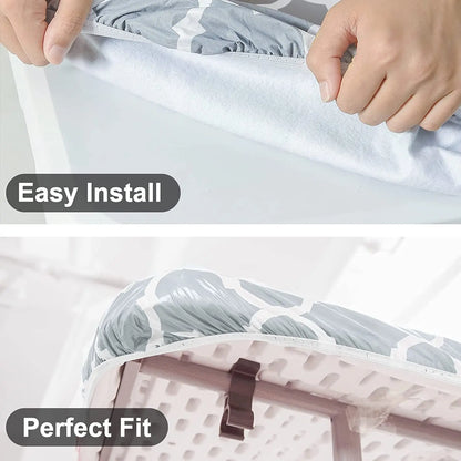 Elastic Fitted Vinyl Waterproof Tablecloth Flannel Backing Rectangle Table Cover Folding Table Wipeable TableCloth Outdoor Party