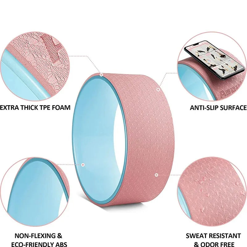 Yoga Wheel Exercise Trigger Point Muscle Massage Back Roller Pilates Ring Back Training Yoga Balance Accessory Increase Mobility