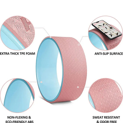 Yoga Wheel Exercise Trigger Point Muscle Massage Back Roller Pilates Ring Back Training Yoga Balance Accessory Increase Mobility