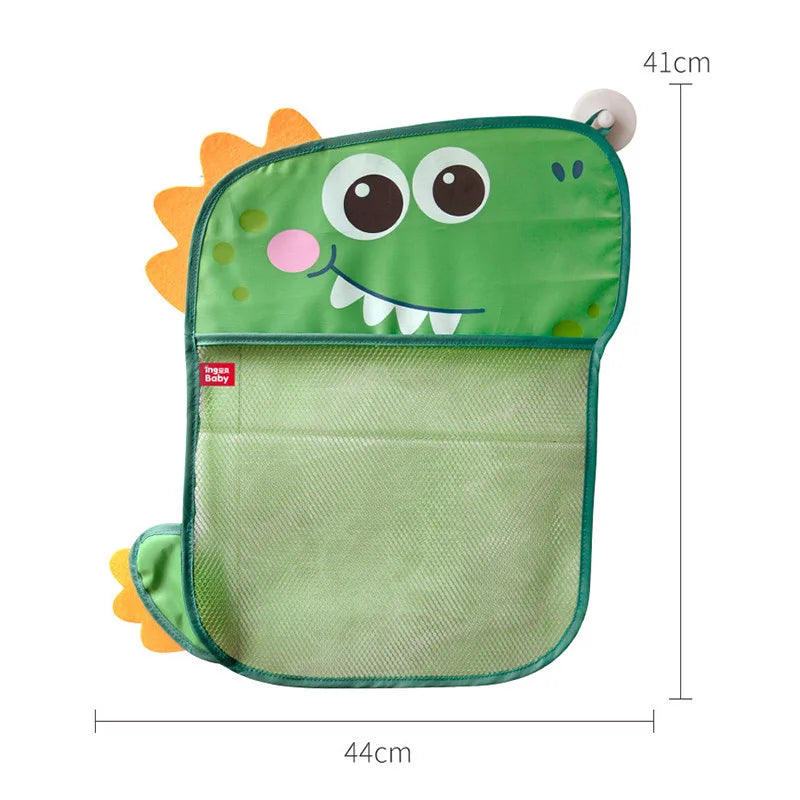Baby Shower Toy Cute Duck Frog Net Toy Storage Bag Strong Suction Cup Baby Shower Game Bag Bathroom Organizer Water Toy