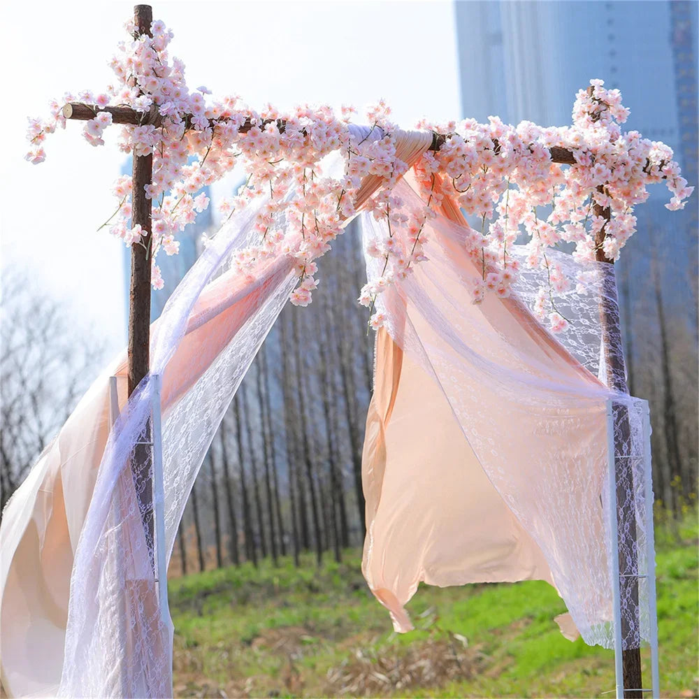 1pcs Artificial Flowers Sakura Vine Garland for Wedding Arch Decoration Home Room Garden Backdrop Wall Decor Fake Flower Vines