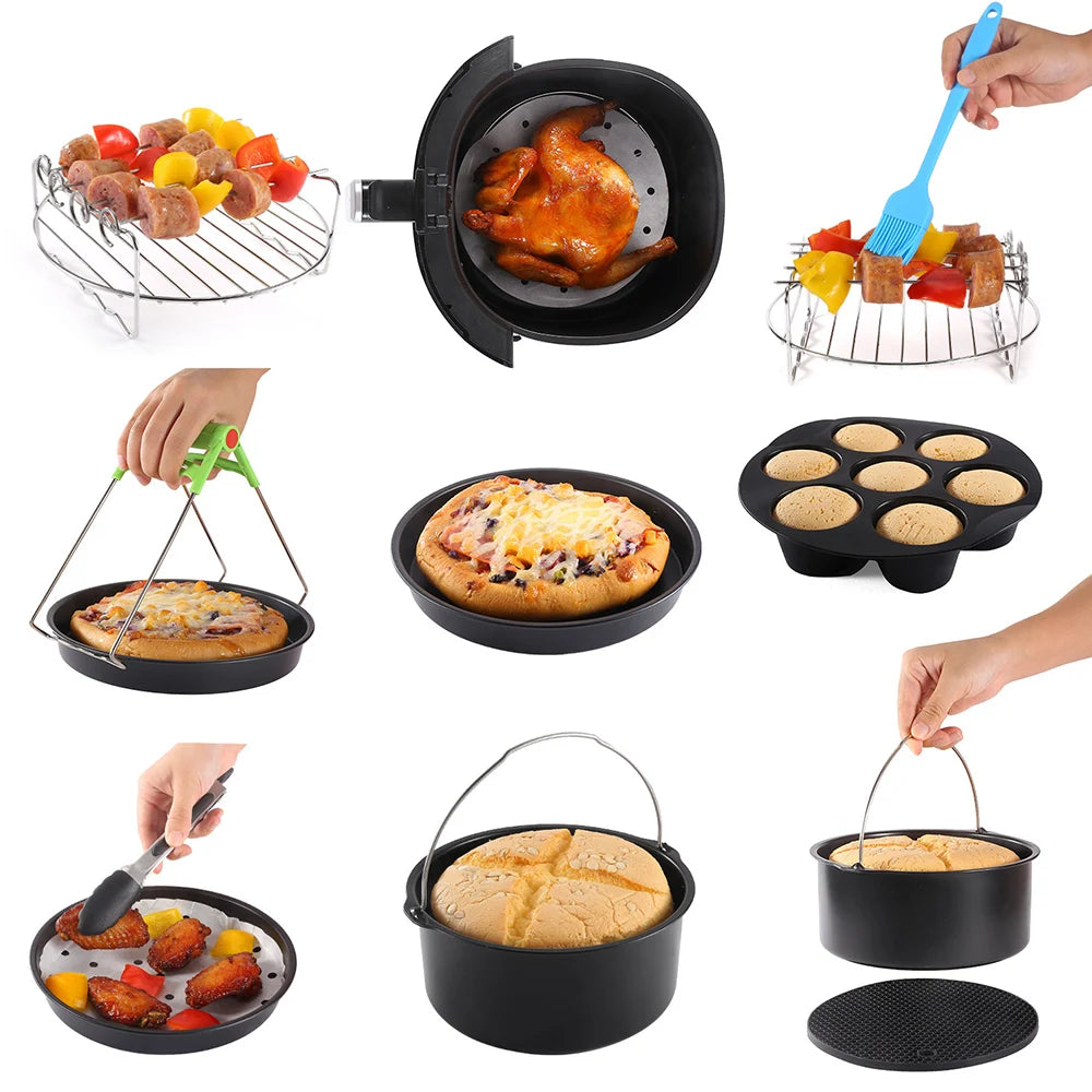 Baking Cake Mould Set 7 Inch / 8 Inch 12pcs/set for all Air Fryer Machine  4.0- 5.8QT DIY Muffin Bakeware Air Fryer Accessories