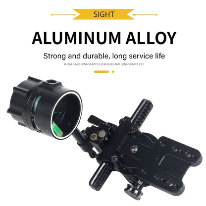 Compound Bow Sight 4X/6X/8X Lenses Single Pin Archery Pulley Sight with Adjustable Aluminum Alloy Sight for Hunting Accessorie