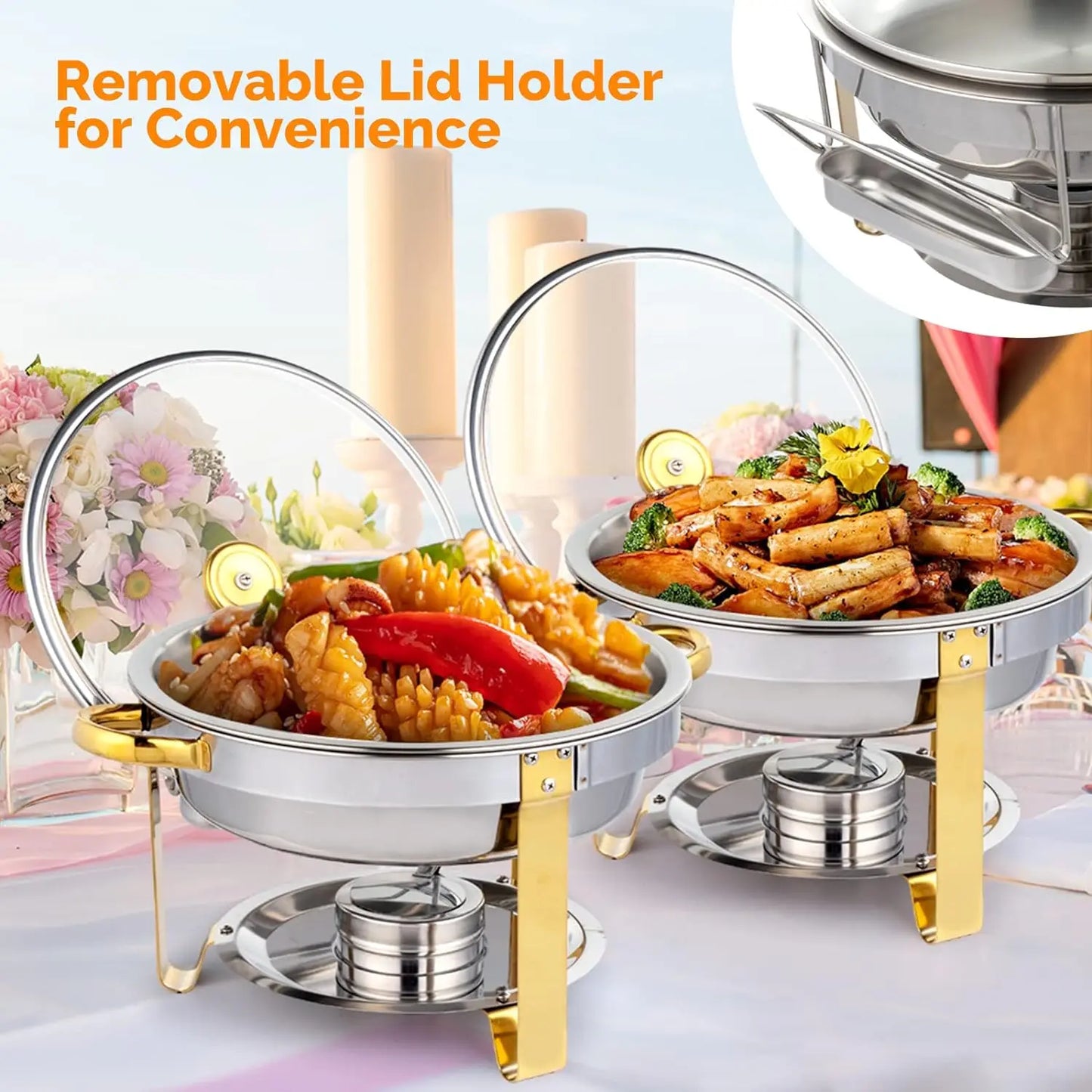 5QT 2-12 Packs Chafing Dish Buffet Set for Catering Event Party