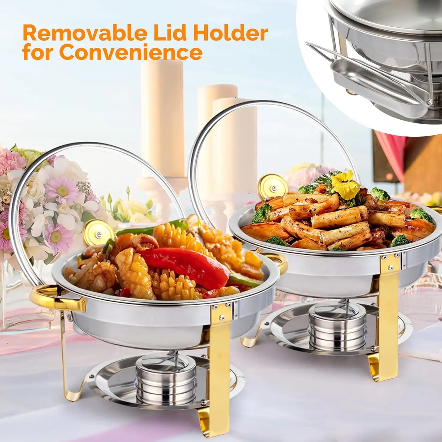 5QT 2-12 Packs Chafing Dish Buffet Set for Catering Event Party