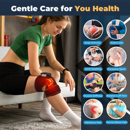 Wireless Heating Knee Brace Multifunctional Heated Shoulder and Elbow Hot Compress Device 6-speed Keep Warm USB Charging