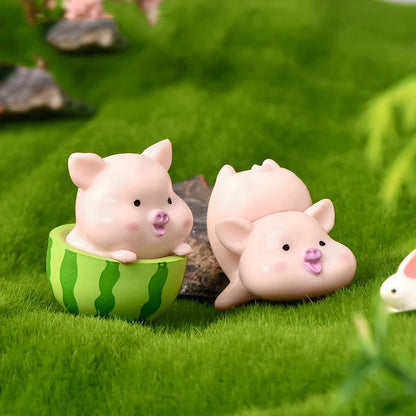 Kawaii Pig Resin Diy Home Decoration Figurines Dollhouse Moss Terrarium Landscape Accessories Fairy Garden Miniatures Room Decor
