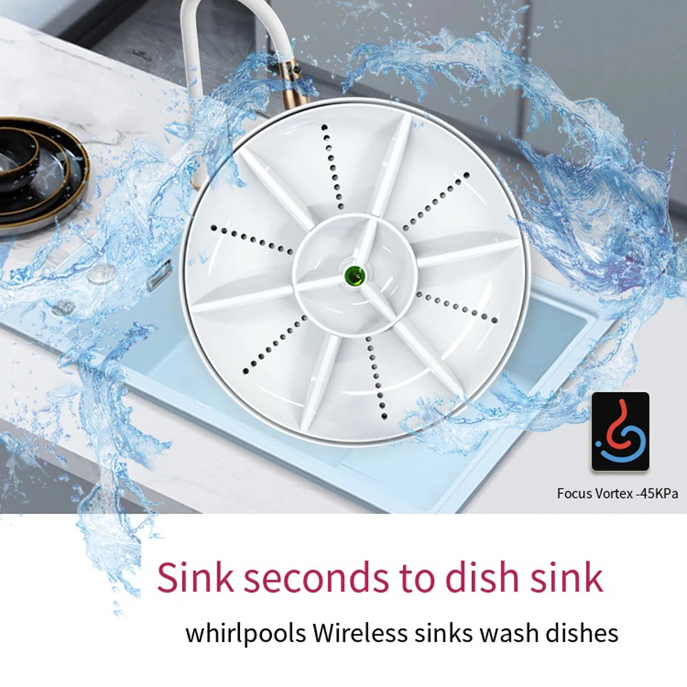 Portable Mini Ultrasonic Dishwasher USB Wireless Fruit Vegetable Dish Washer Electric Kitchen Home Dish Washing Machine Cleaner