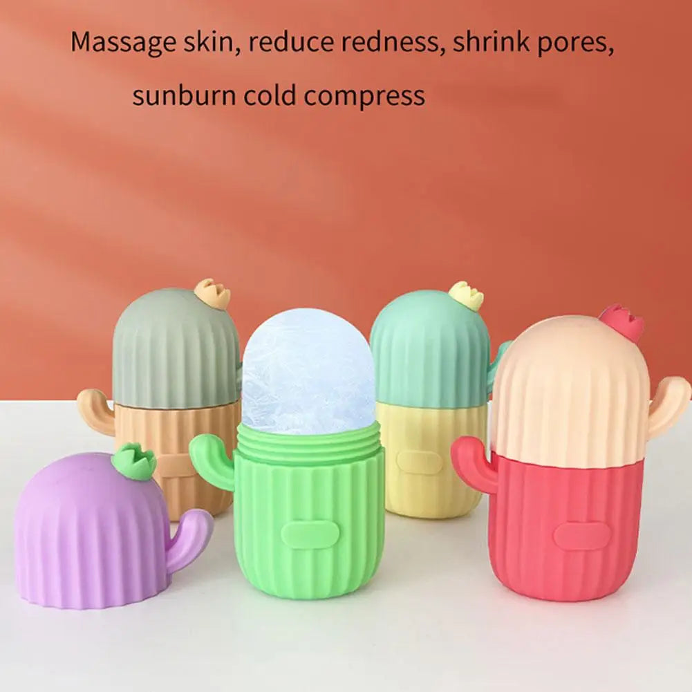 Cactus Facial Roller Skin Care Beauty Lifting Contouring Silicone Trays Ice Balls Face Massager Skin Care Tool