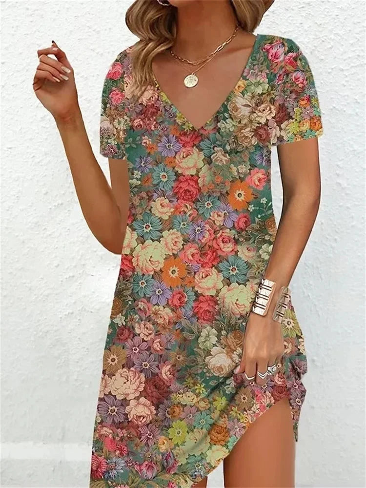 Plus-Size V-Neck Summer Dress