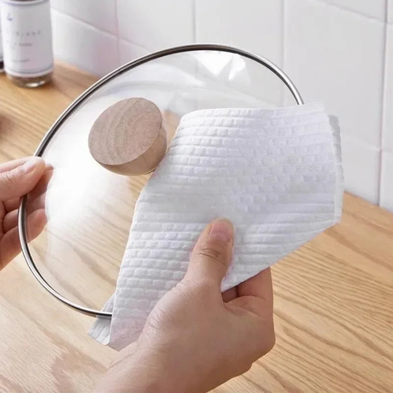 Non-woven Disposable Rags Dishcloths Household Kitchen Non-stick Oil Cleaning Cloths Dishcloths Wash Paper Towels Cleaner Tools